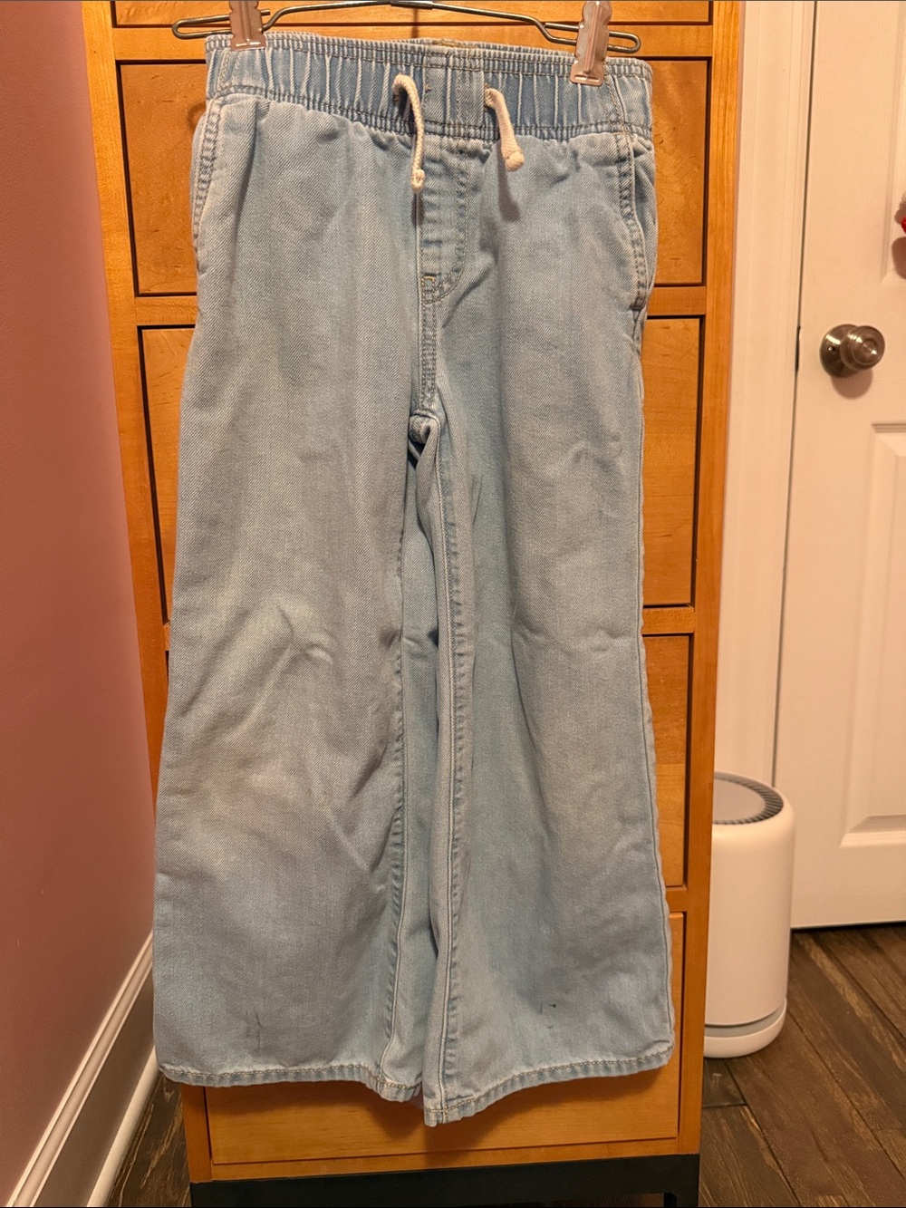 3 for $15 - Light Blue Girls Size 6-7 Wide-Leg Drawstring Jeans